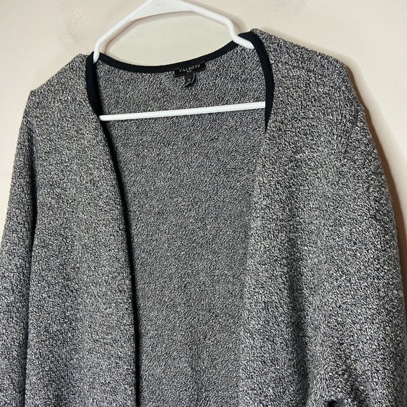 Talbots Women Plus 1X Open Front Duster Cardigan Sweater Gray Knit Longline - Picture 2 of 8